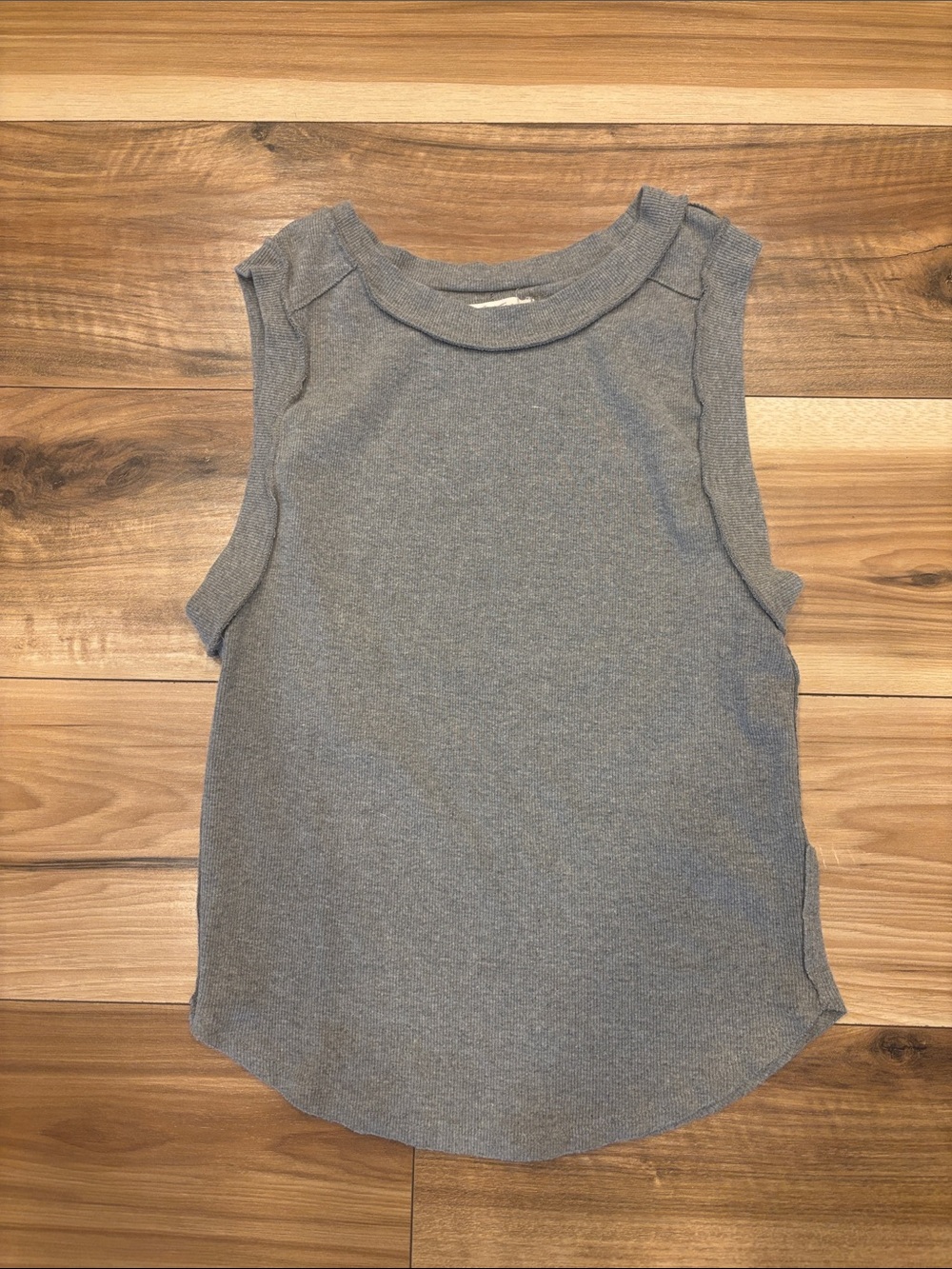 We The Free Gray Sleeveless Ribbed Tank Top